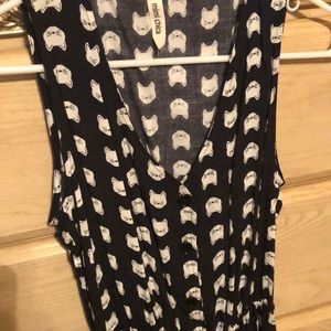 Sleeveless black & white dress